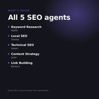 What is inside the SEO Agent Bundle: Keyword Research, Local SEO, Technical SEO, Content Strategy and Link Building