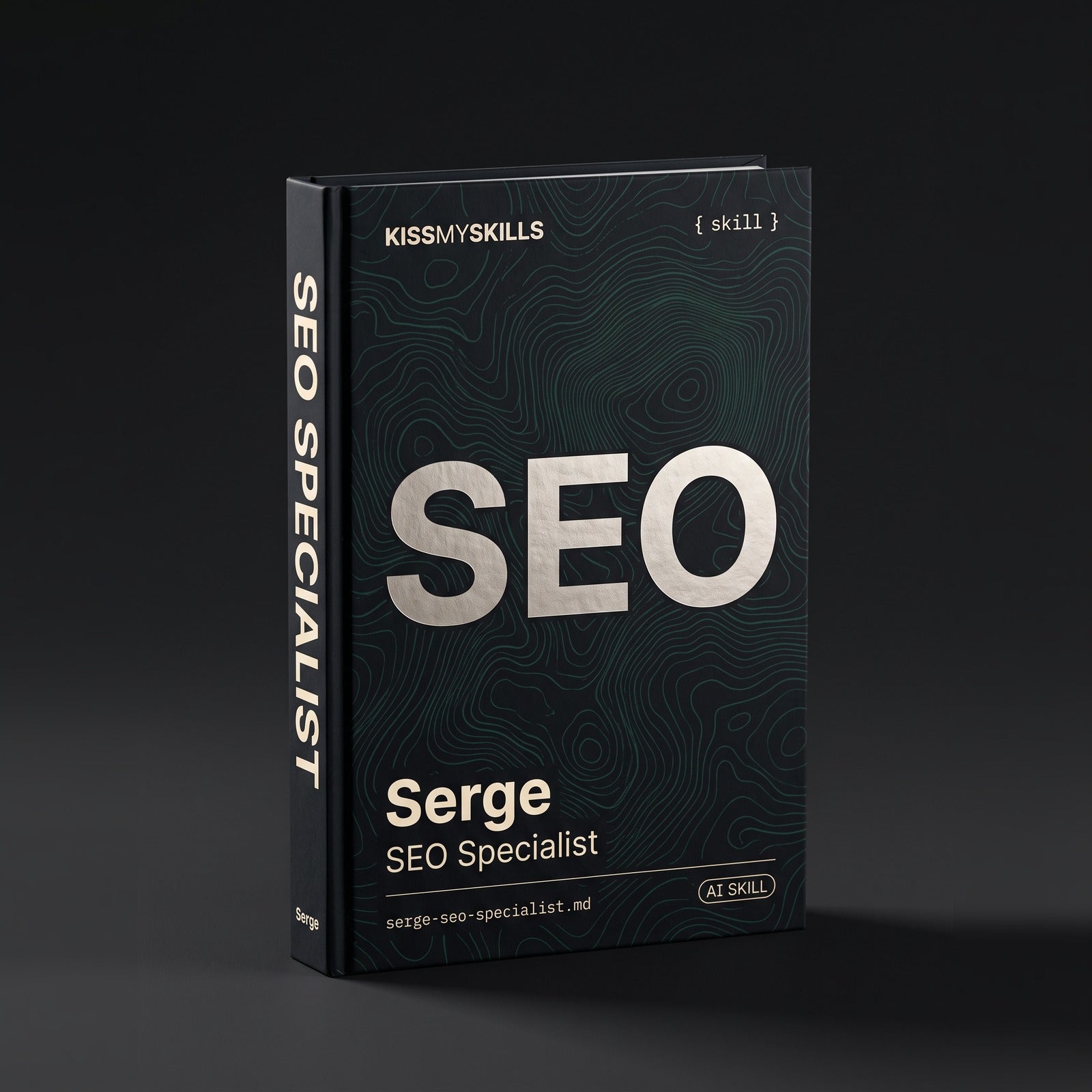 SEO Specialist Claude skill by KissMySkills, hardcover volume cover