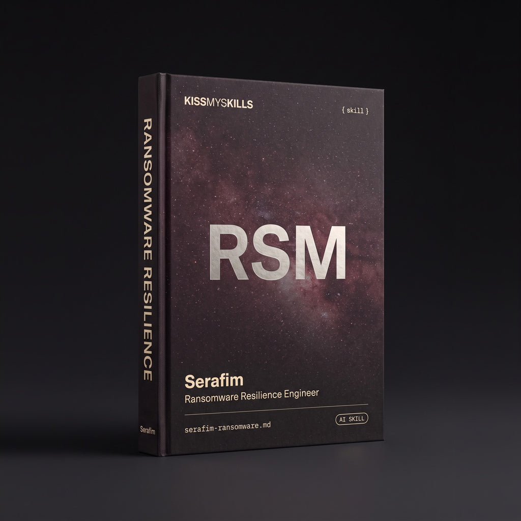 Ransomware Resilience & Backup Security Engineer Claude skill by KissMySkills, hardcover volume cover