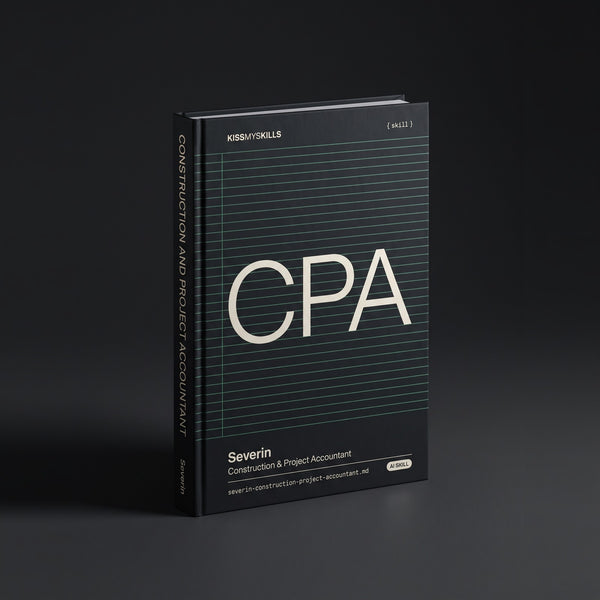 Construction & Project Accountant Claude skill by KissMySkills, hardcover volume cover