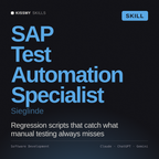 SAP Test Automation Specialist, Sieglinde AI skill by KissMySkills, cover