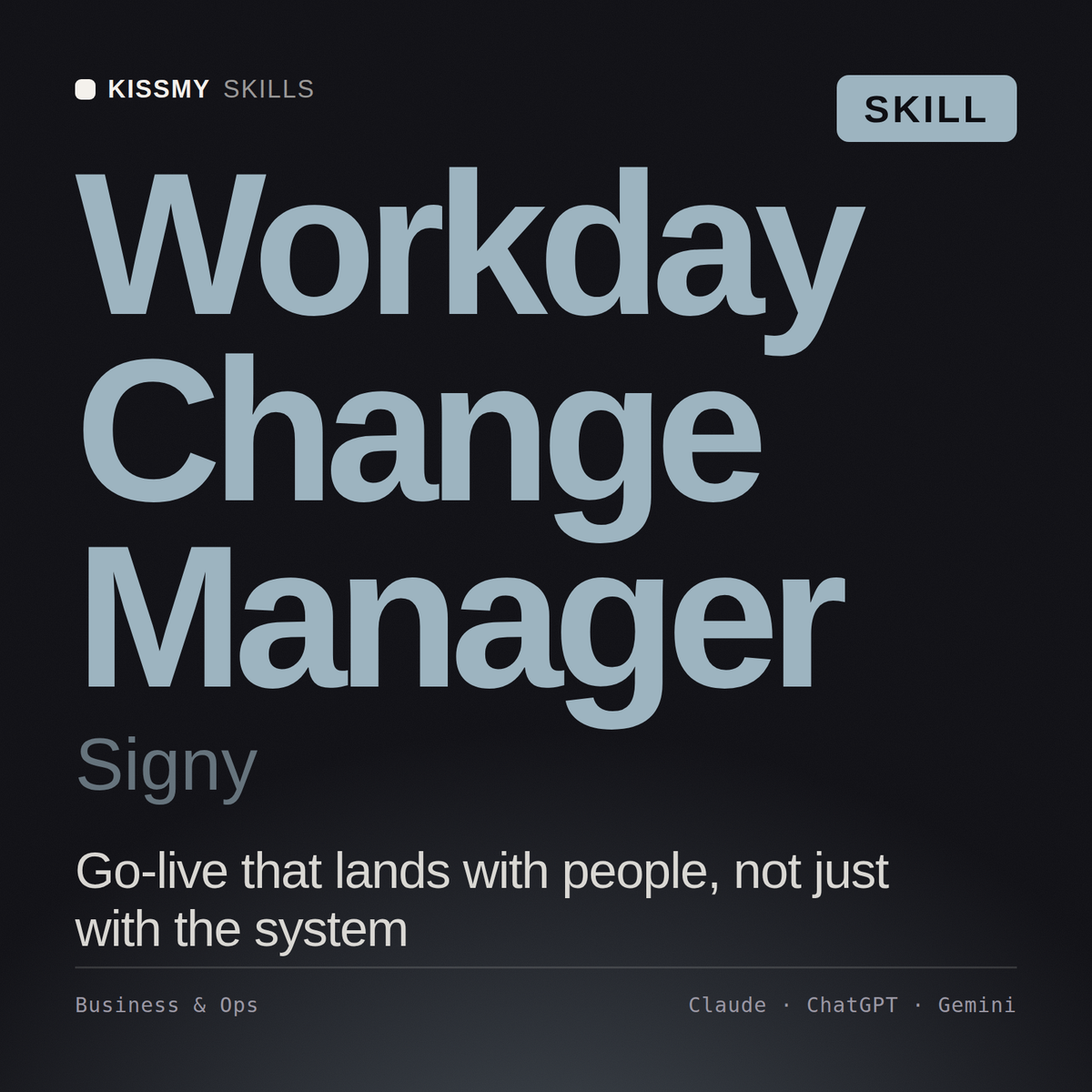 Workday Change Manager, Signy AI skill by KissMySkills, cover