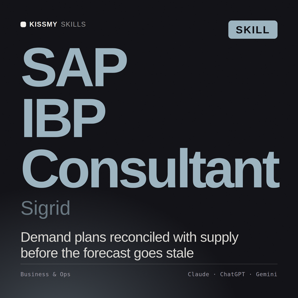SAP IBP Consultant, Sigrid AI skill by KissMySkills, cover