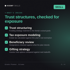 What's inside the Estate Planner, Silvano AI skill: Trust structuring, Tax exposure modeling, Beneficiary review, Gifting strategy