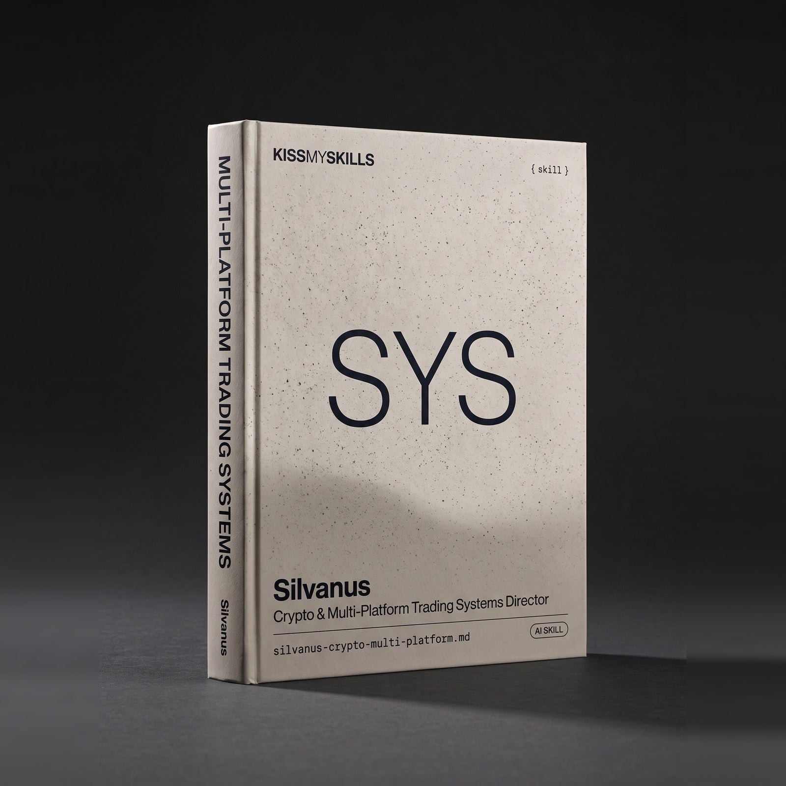 Silvanus - Crypto & Multi-Platform Trading Systems Director Claude skill by KissMySkills, hardcover volume cover