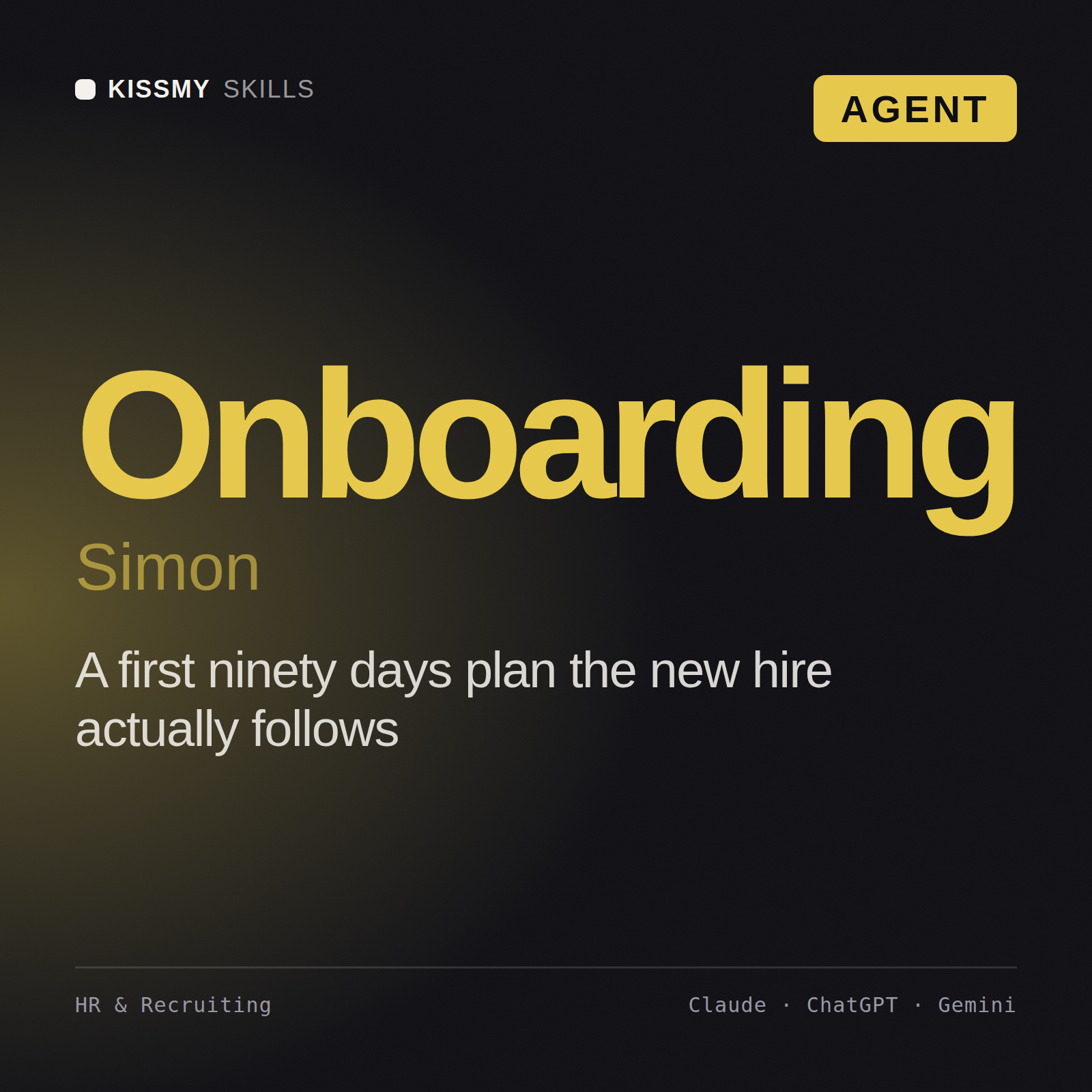 Onboarding, Simon AI agent by KissMySkills, cover