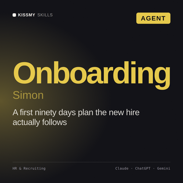 Onboarding, Simon AI agent by KissMySkills, cover