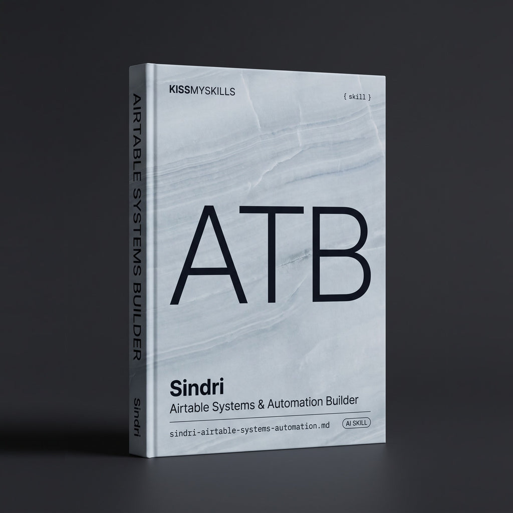 Sindri - Airtable Systems & Automation Builder Claude skill by KissMySkills, hardcover volume cover