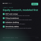 What's inside the Equity Research Analyst, Sixtus AI skill: DCF and comps, Filing breakdown, Initiation drafting, Sensitivity tables