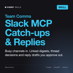 Slack MCP Skill for Claude - Catch-Ups, Threads and Replies by KissMySkills, cover