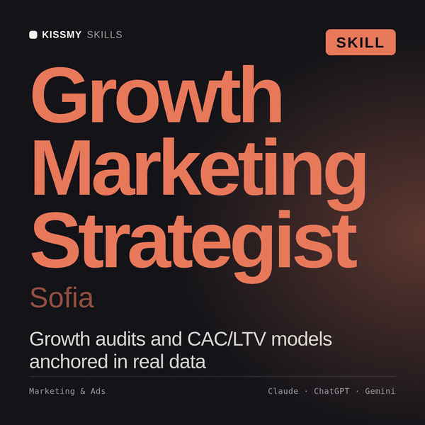 Growth Marketing Strategist, Sofia AI skill by KissMySkills, cover
