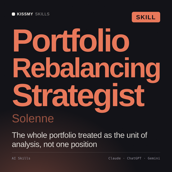 Portfolio Rebalancing Strategist, Solenne AI skill by KissMySkills, cover