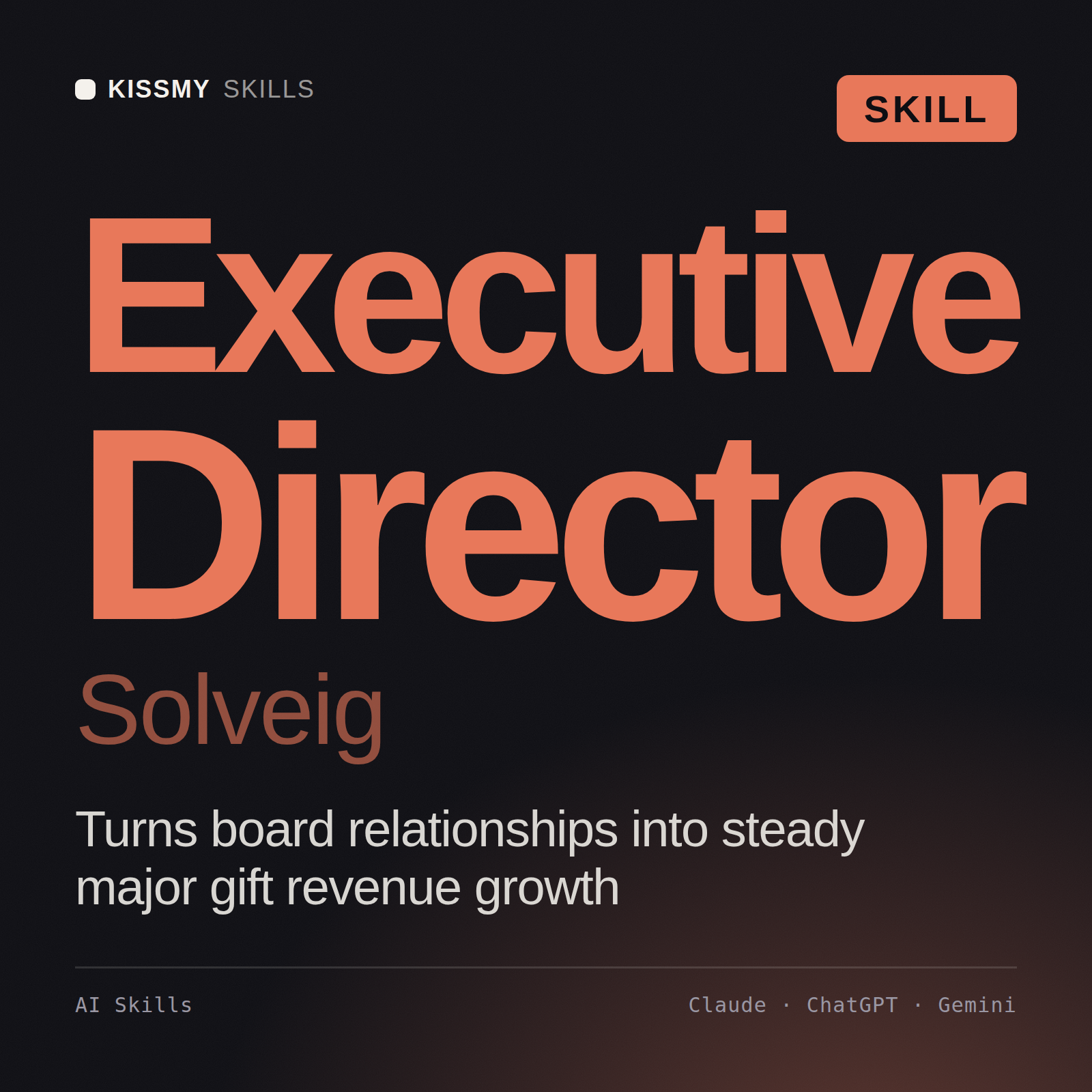 Executive Director, Solveig AI skill by KissMySkills, cover