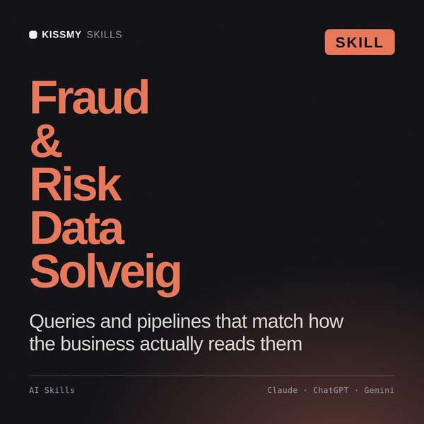 Fraud & Risk Data, Solveig AI skill by KissMySkills, cover