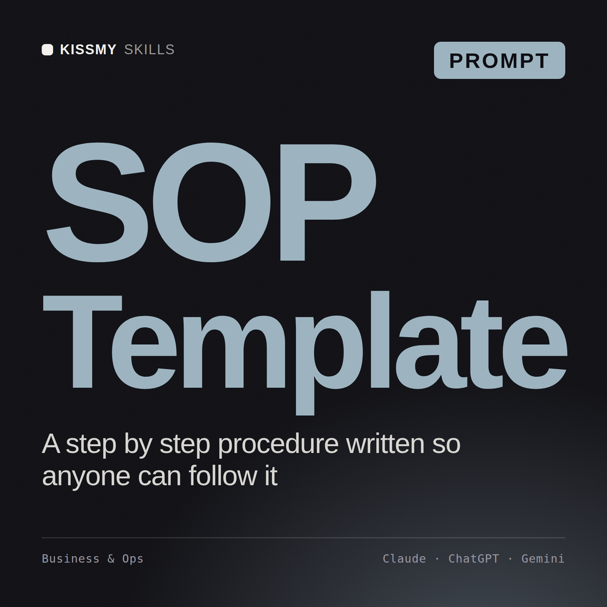 SOP Template AI prompt by KissMySkills, cover