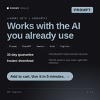 The SOP Template AI prompt works with Claude, ChatGPT, Gemini and any AI chat, 30-day money-back guarantee