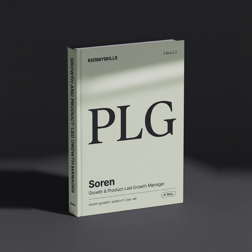 Growth & Product-Led Growth Manager Claude skill by KissMySkills, hardcover volume cover