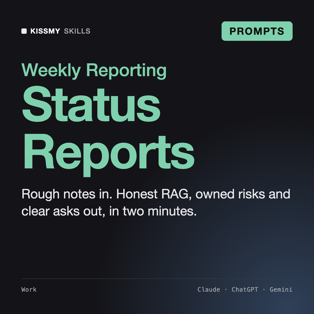 AI Project Status Report Generator by KissMySkills, cover