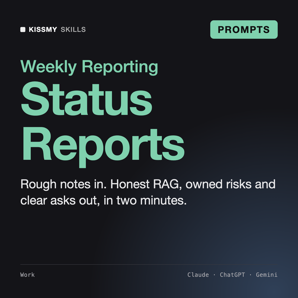 AI Project Status Report Generator by KissMySkills, cover