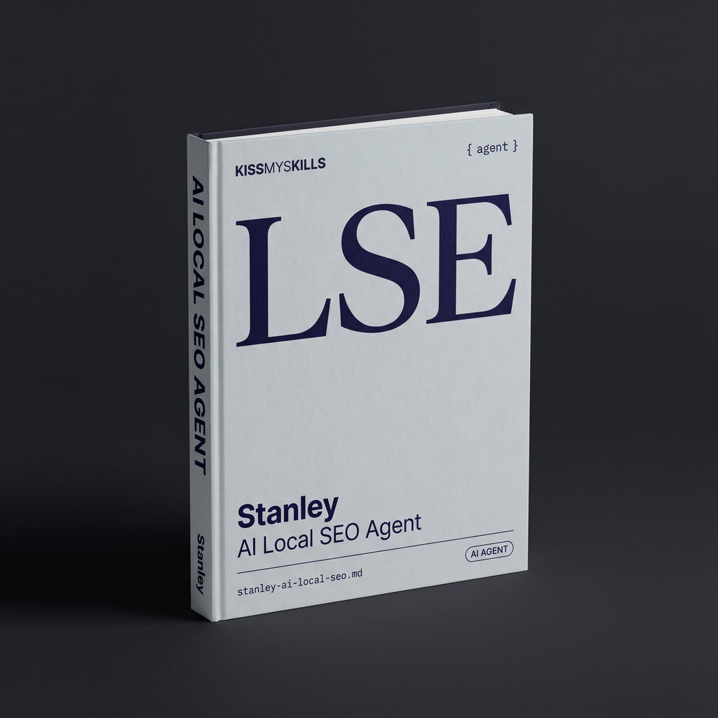 Local SEO Claude agent by KissMySkills, hardcover volume cover