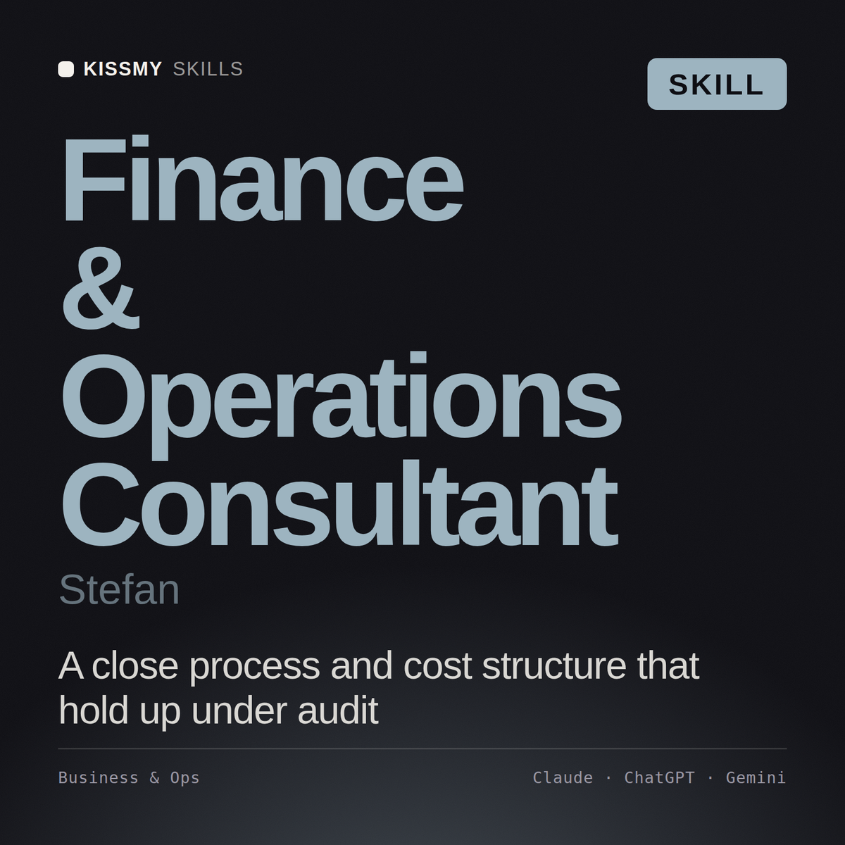 Finance & Operations Consultant, Stefan AI skill by KissMySkills, cover