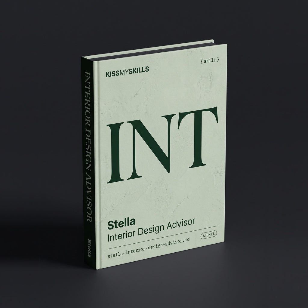Interior Design Advisor Claude skill by KissMySkills, hardcover volume cover
