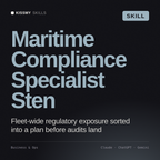 Maritime Compliance Specialist, Sten AI skill by KissMySkills, cover