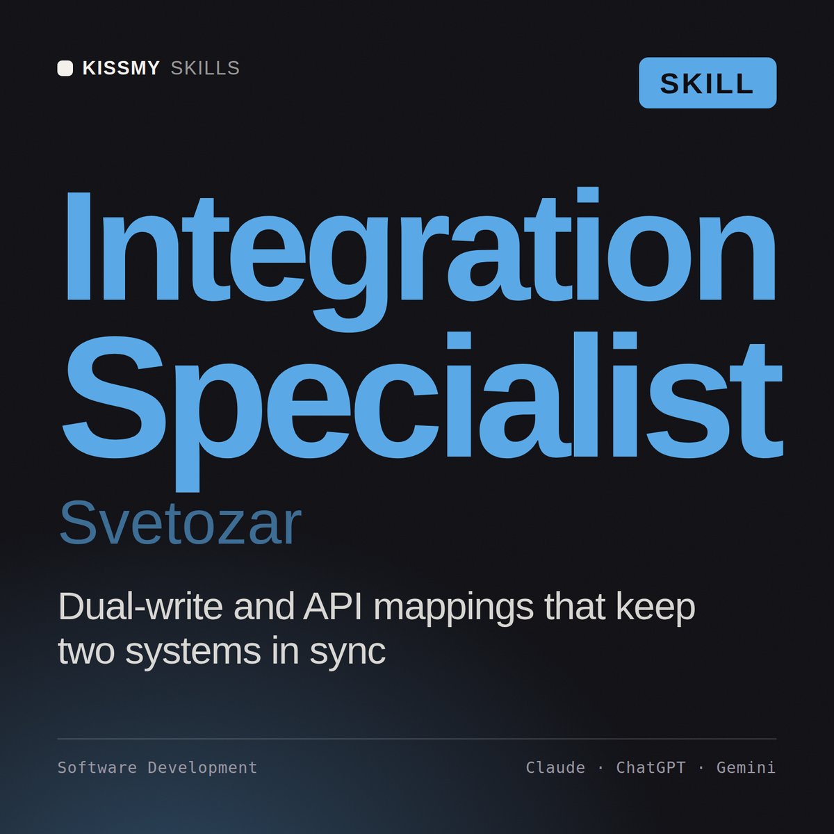 Integration Specialist, Svetozar AI skill by KissMySkills, cover