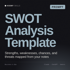 SWOT Analysis Template AI prompt by KissMySkills, cover