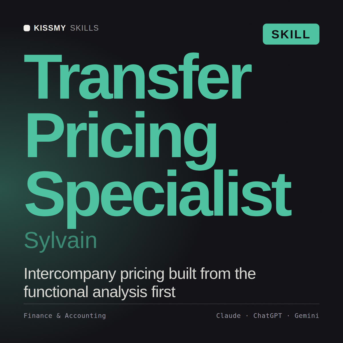 Transfer Pricing Specialist, Sylvain AI skill by KissMySkills, cover
