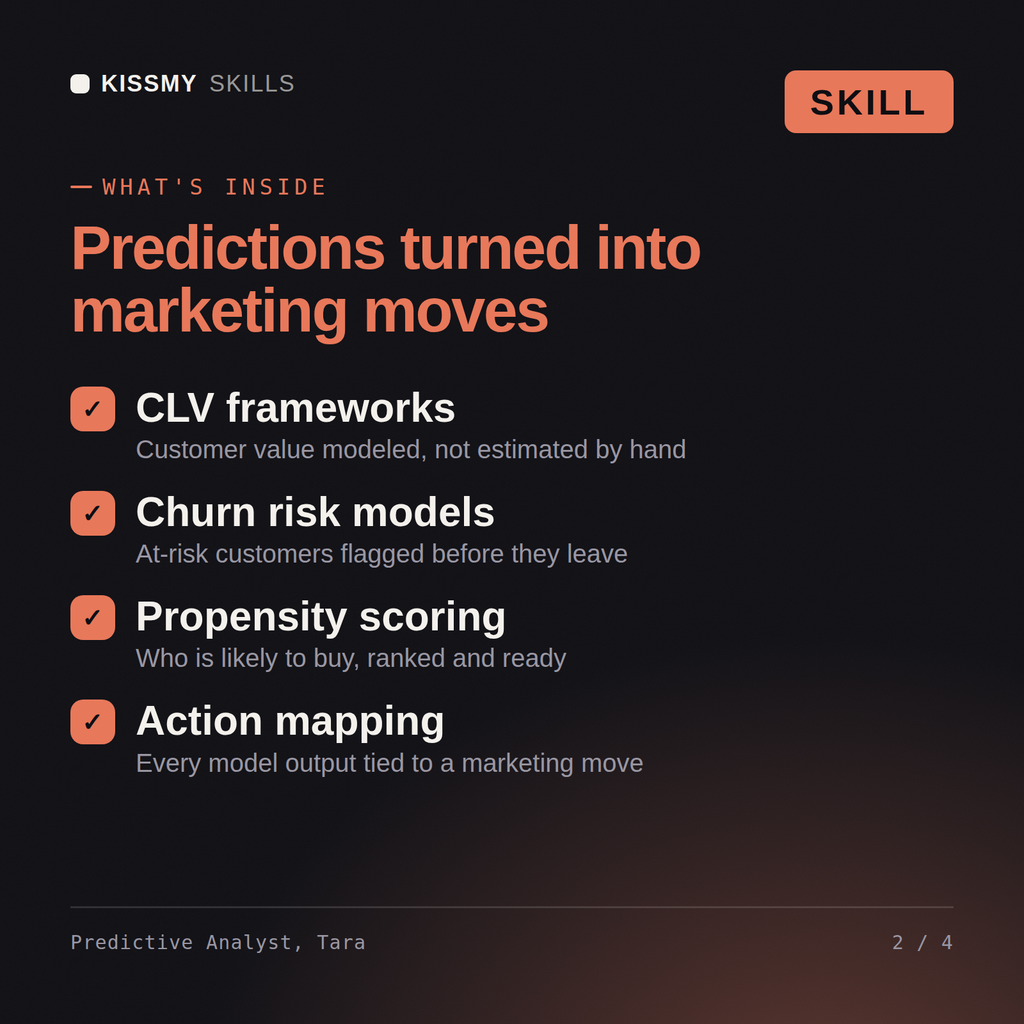 Tara - Predictive Marketing Analyst AI Skill