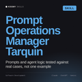 Prompt Operations Manager, Tarquin AI skill by KissMySkills, cover