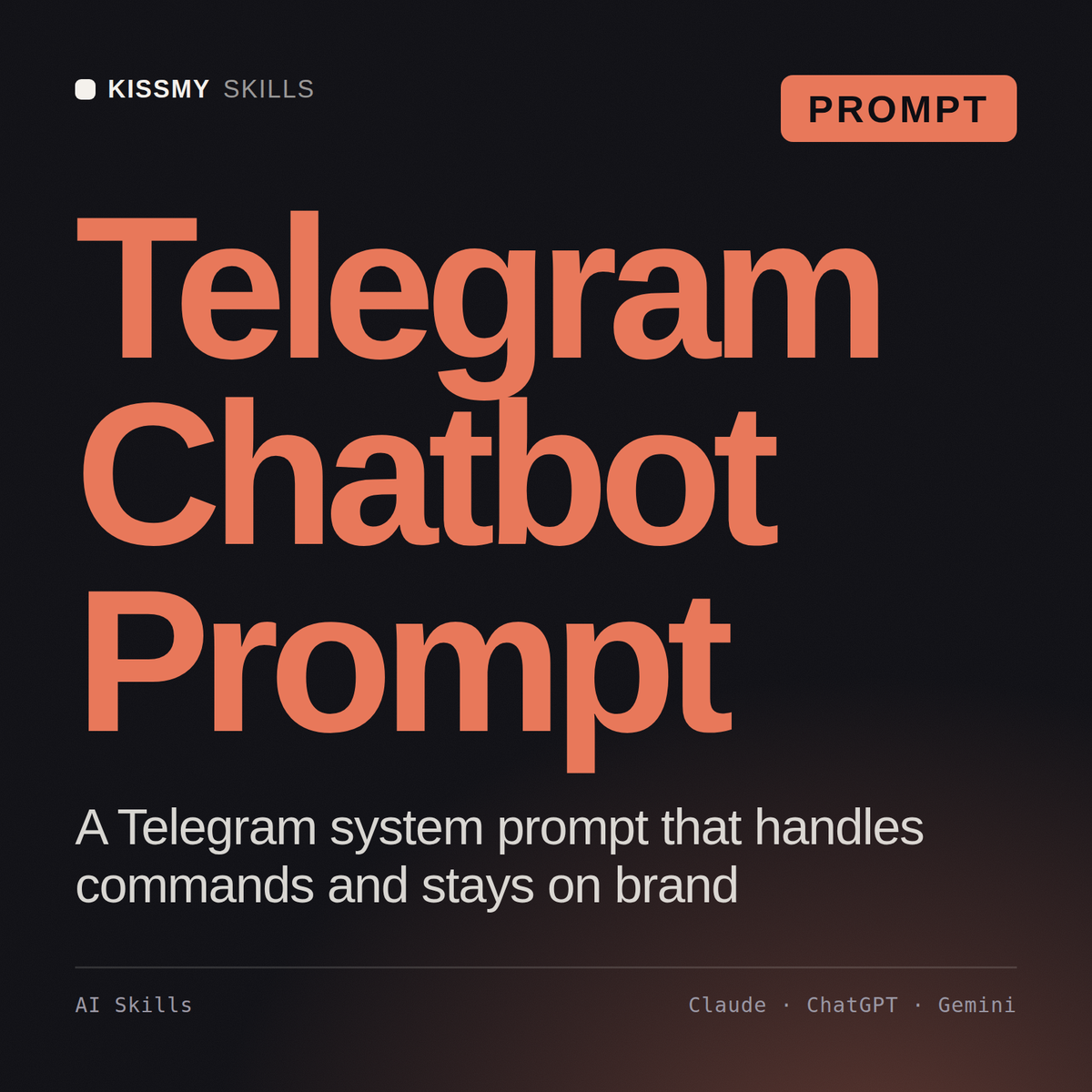 Telegram Chatbot Prompt AI prompt by KissMySkills, cover