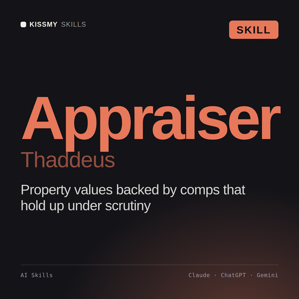 Appraiser, Thaddeus AI skill by KissMySkills, cover