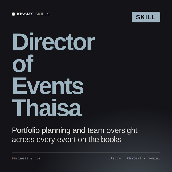 Director of Events, Thaisa AI skill by KissMySkills, cover