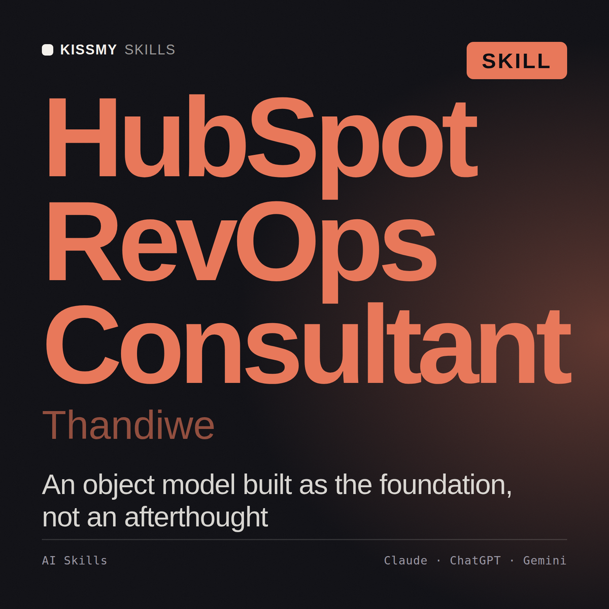 HubSpot RevOps Consultant, Thandiwe AI skill by KissMySkills, cover