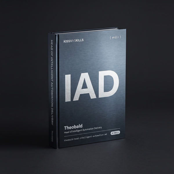 Head of Intelligent Automation Delivery Claude skill by KissMySkills, hardcover volume cover
