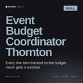 Event Budget Coordinator, Thornton AI skill by KissMySkills, cover