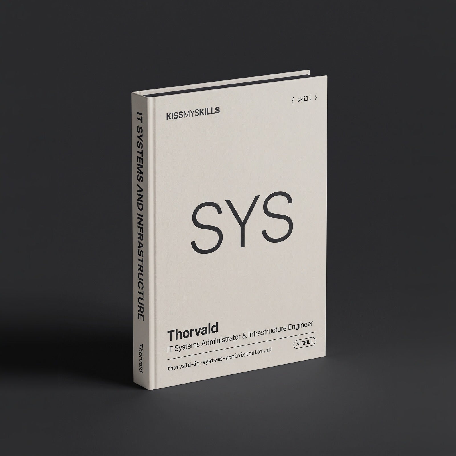 IT Systems Administrator & Infrastructure Engineer Claude skill by KissMySkills, hardcover volume cover