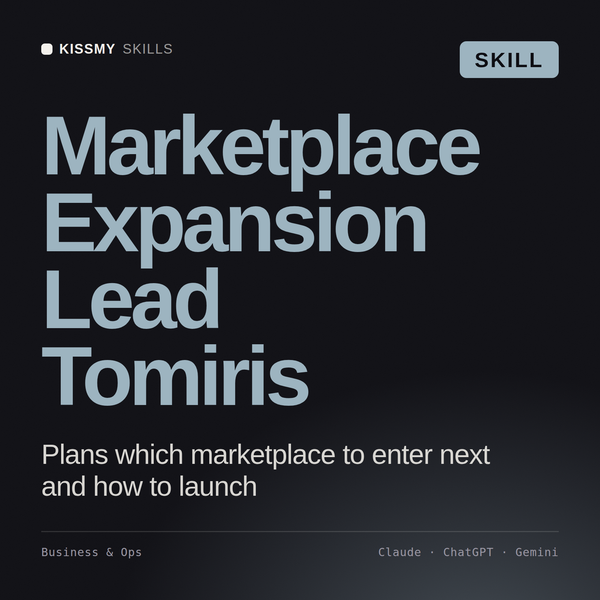 Marketplace Expansion Lead, Tomiris AI skill by KissMySkills, cover