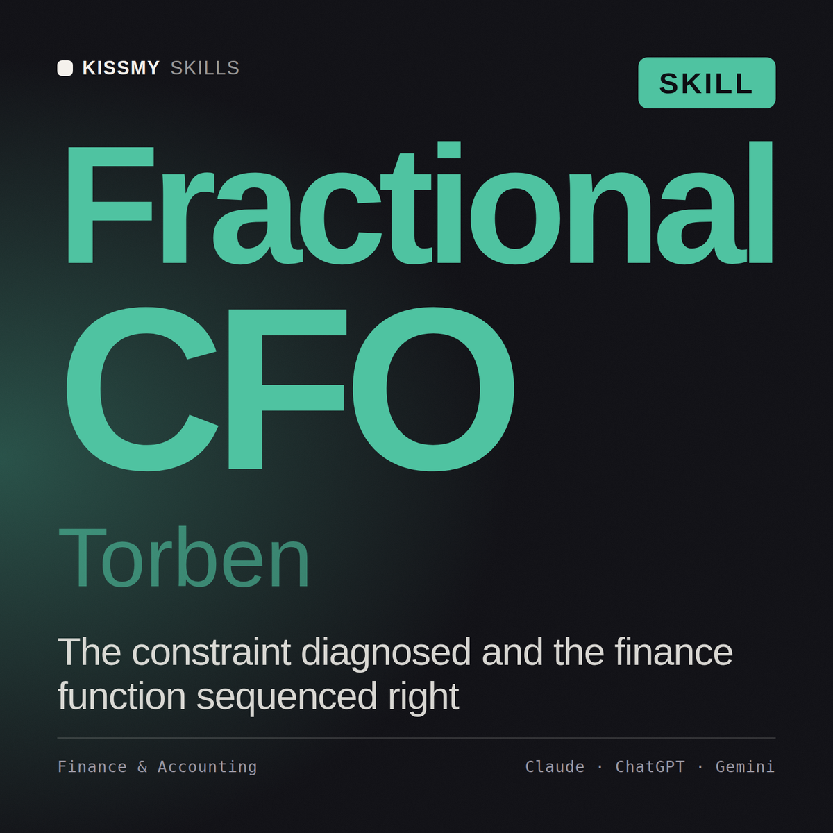 Fractional CFO, Torben AI skill by KissMySkills, cover