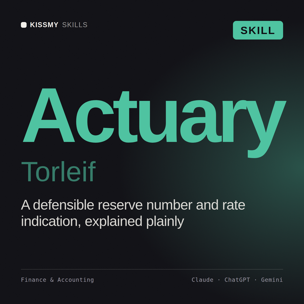 Actuary, Torleif AI skill by KissMySkills, cover
