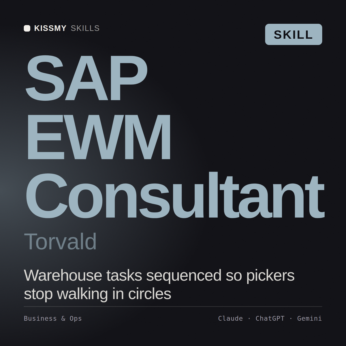 SAP EWM Consultant, Torvald AI skill by KissMySkills, cover