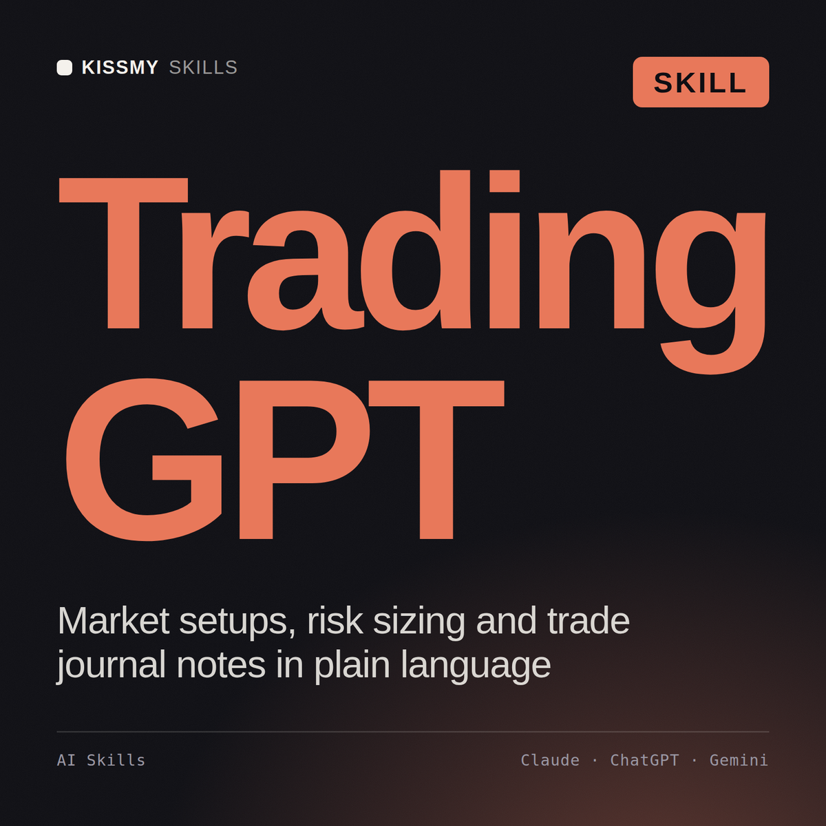 Trading GPT AI skill by KissMySkills, cover
