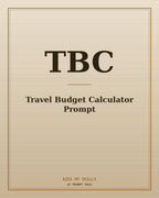 Travel Budget Calculator prompt for Claude by KissMySkills, brushed cover