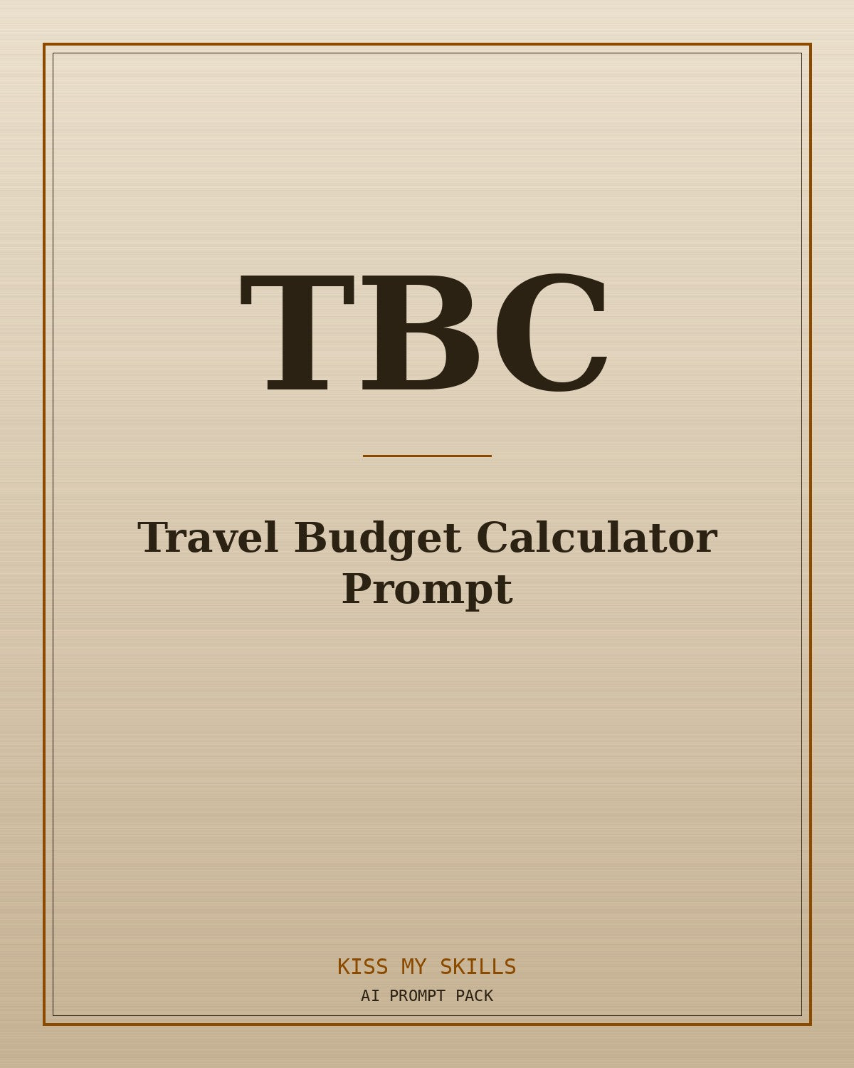 Travel Budget Calculator prompt for Claude by KissMySkills, brushed cover