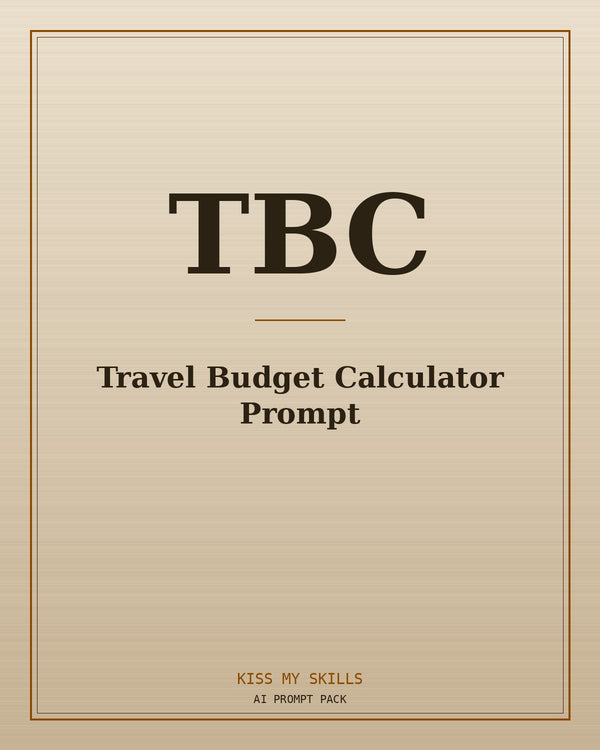 Travel Budget Calculator prompt for Claude by KissMySkills, brushed cover