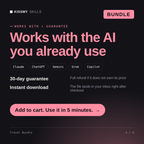 The Travel Bundle AI bundle works with Claude, ChatGPT, Gemini and any AI chat, 30-day money-back guarantee