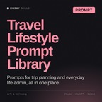 Travel Lifestyle Prompt Library AI prompt by KissMySkills, cover