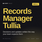 Records Manager, Tullia AI skill by KissMySkills, cover